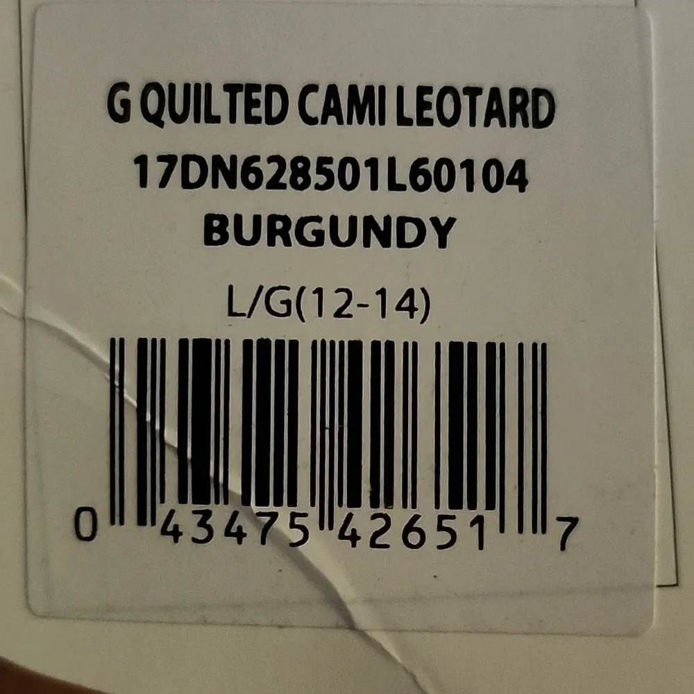 NWT Danskin Quilted Cami Ballet Leotard